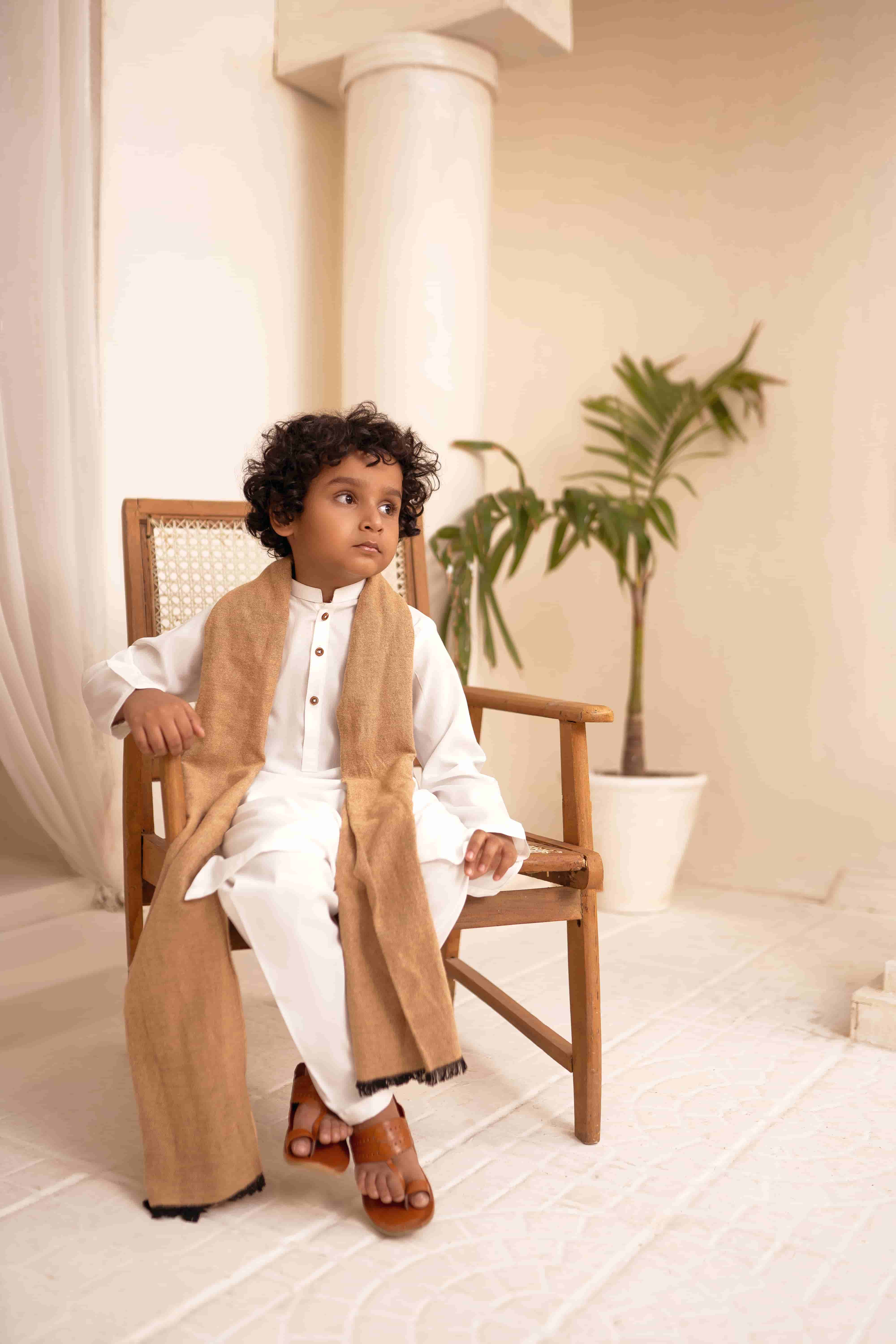 Code B-White Kids Kurta Pajama