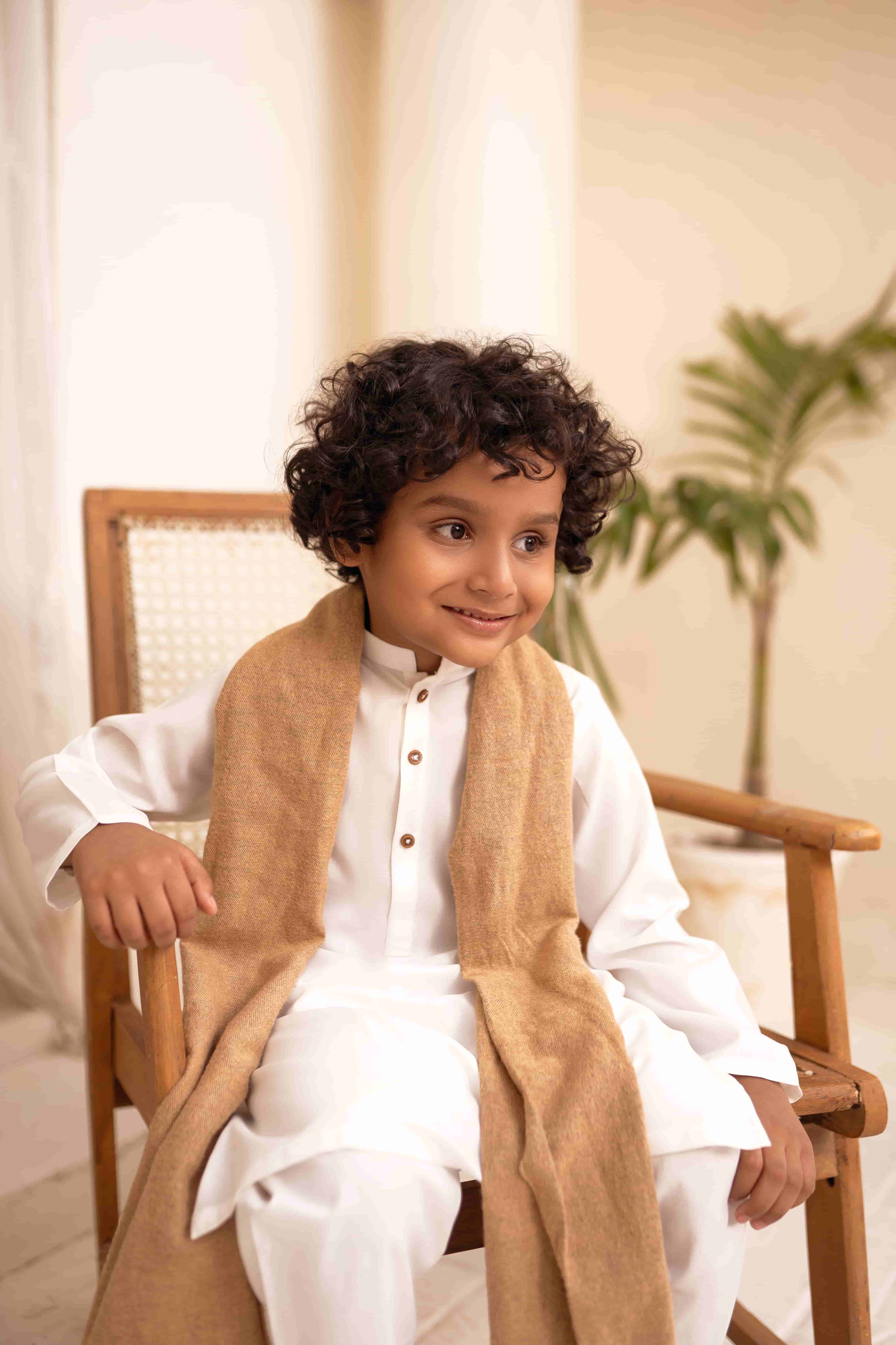 Code B-White Kids Kurta Pajama