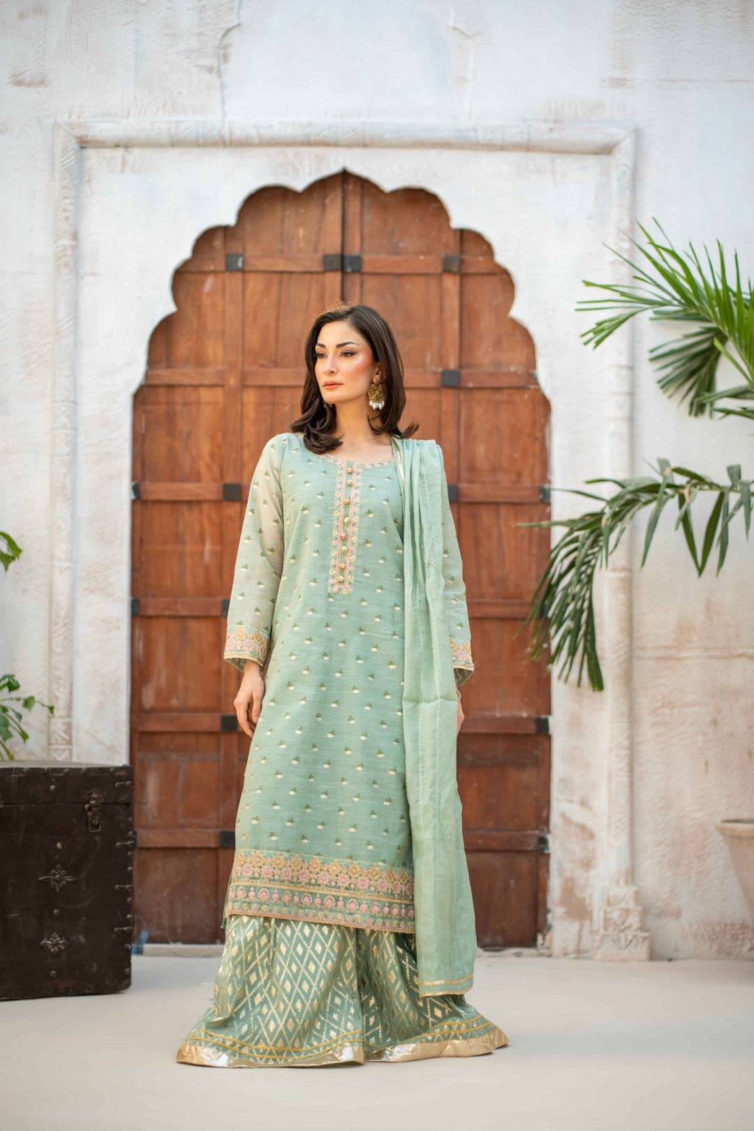 Stitched Embroidered 3pc. stormy - Ready-To-Wear