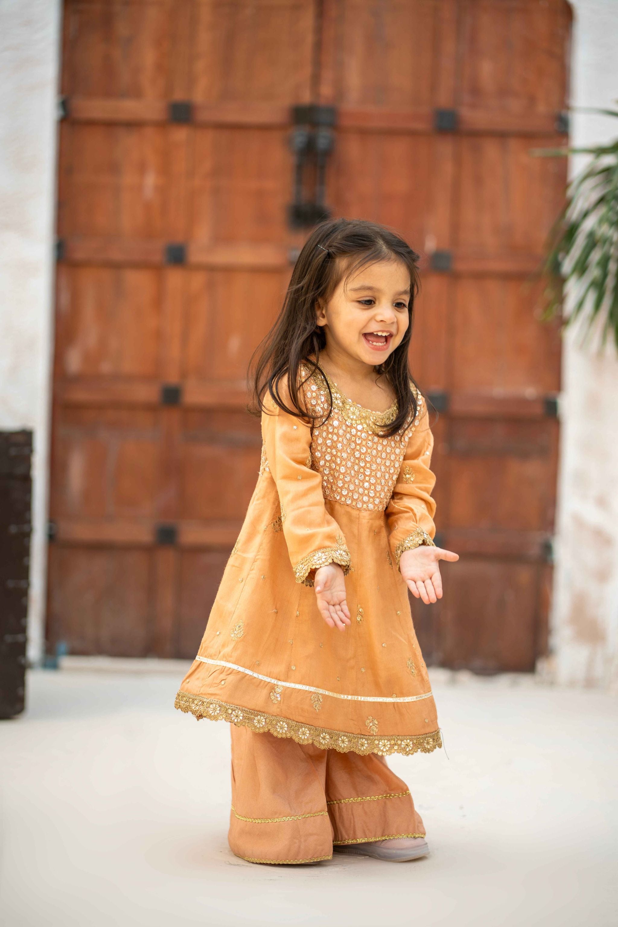 Stitched Embroidered 3pc. Peachy Kids (Ready-To-wear)