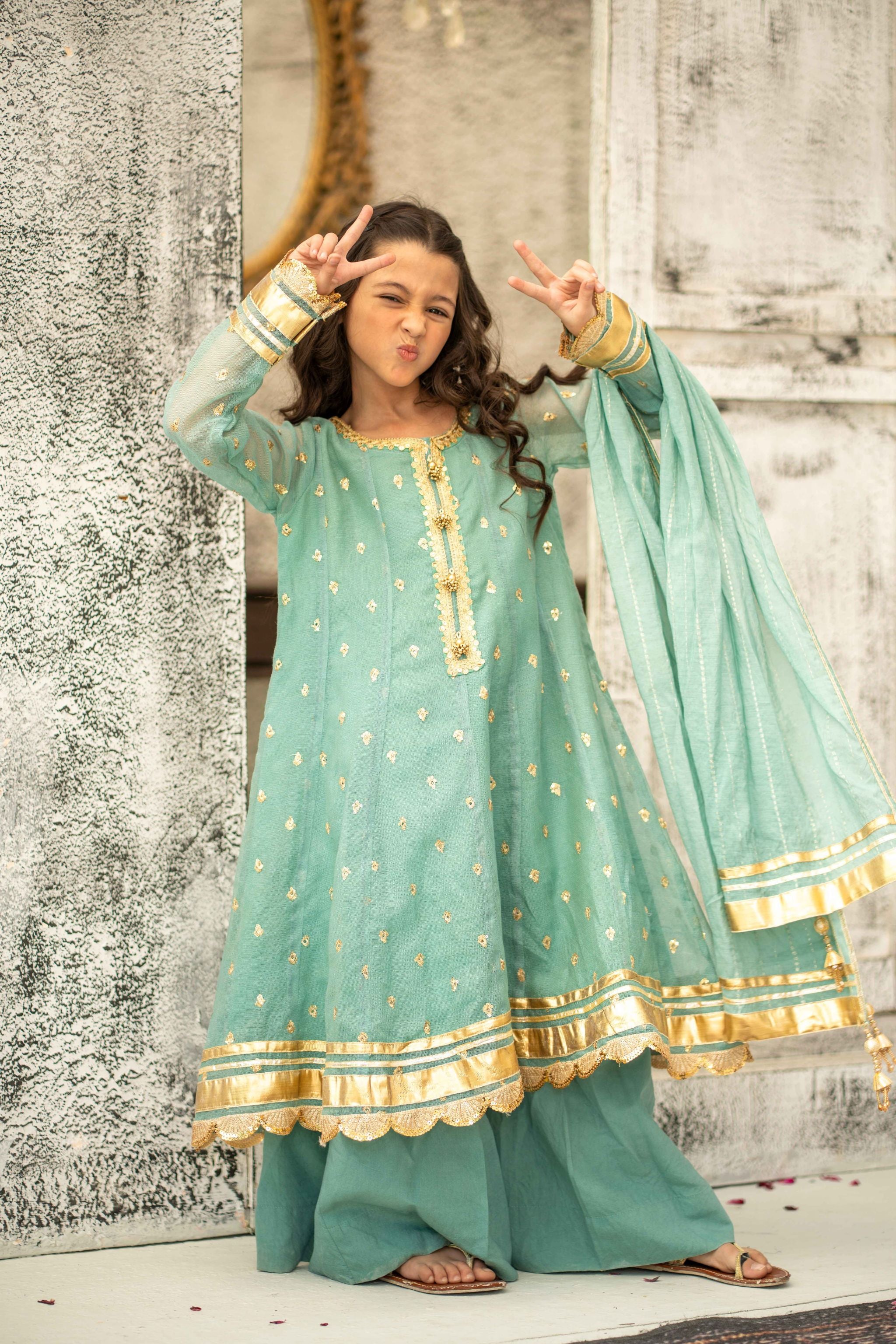 Embroidered Stitched 3pc.Stromy - Mother and Daughter (Ready-To-wear)