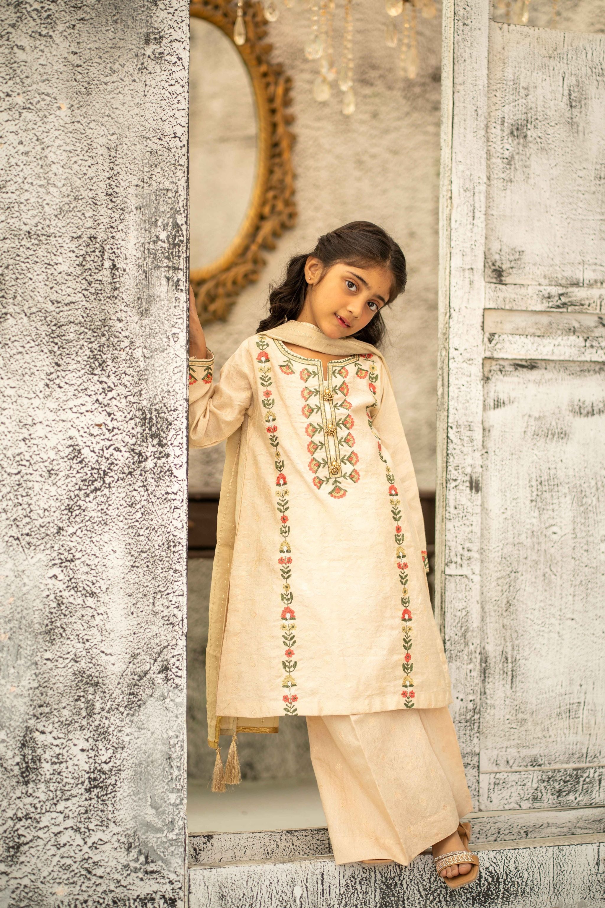 Embroidered Stitched 3pc.Ellessa - Mother and Daughter (Ready-To-wear)