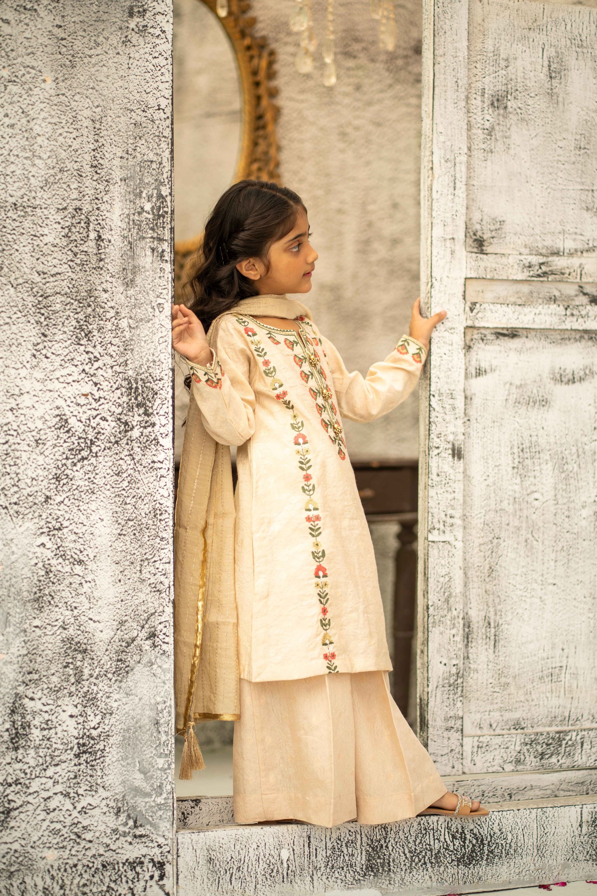 Embroidered Stitched 3pc.Ellessa Kids (Ready-To-wear)