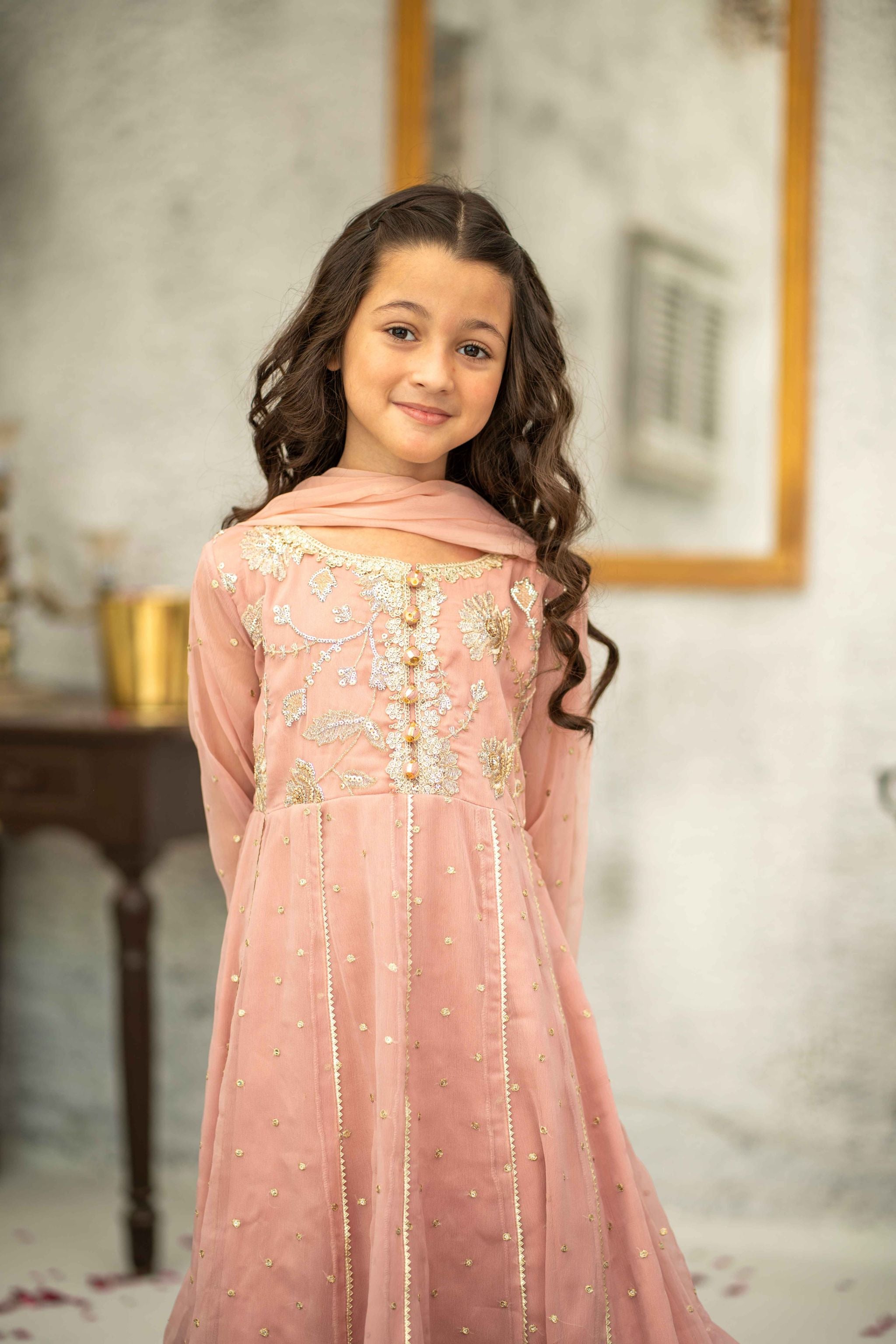 Chiffon Embroidered 3pc. Calista Kids (Ready-To-wear)