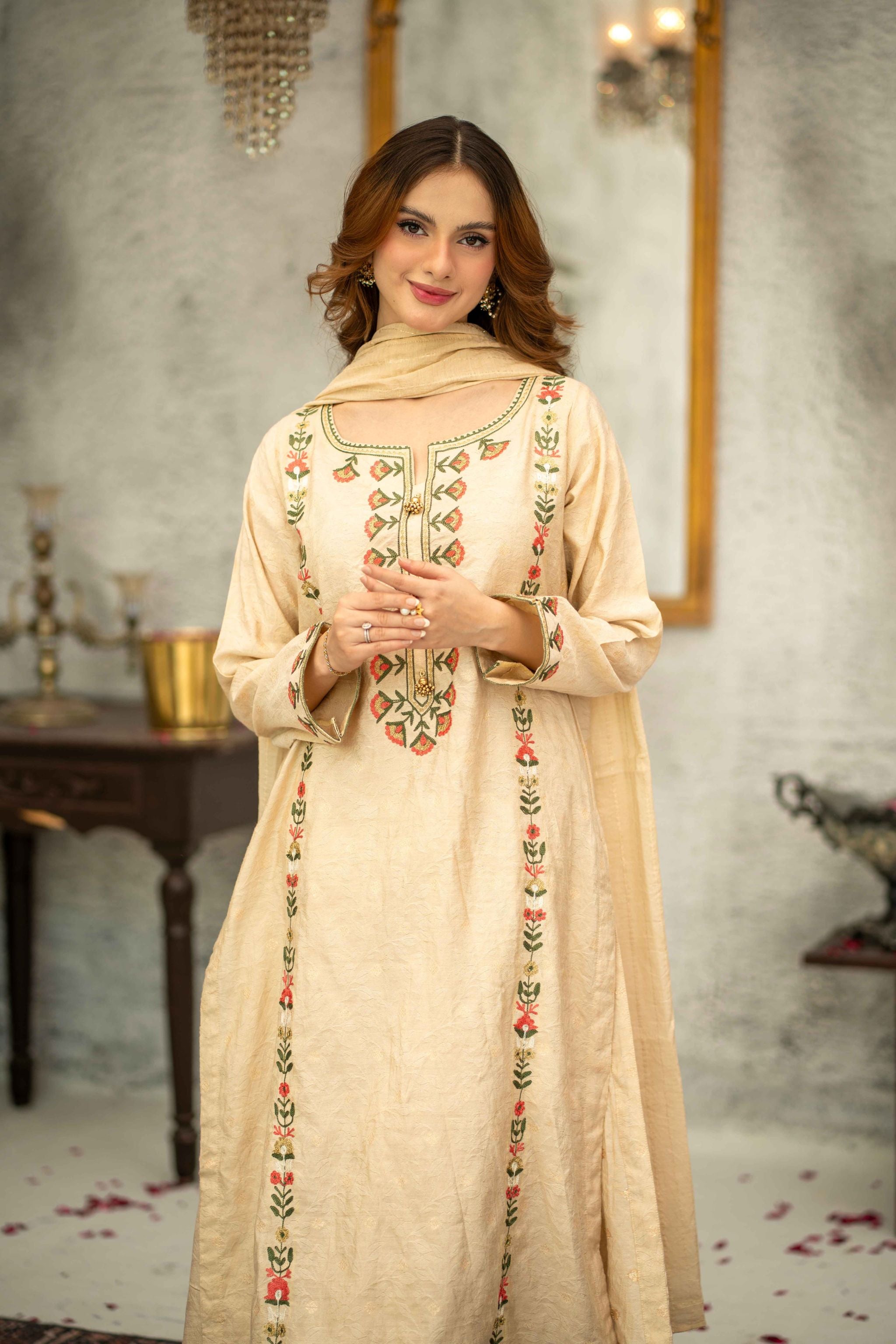 Embroidered stitched 3 pc -Ellessa (Ready to wear)