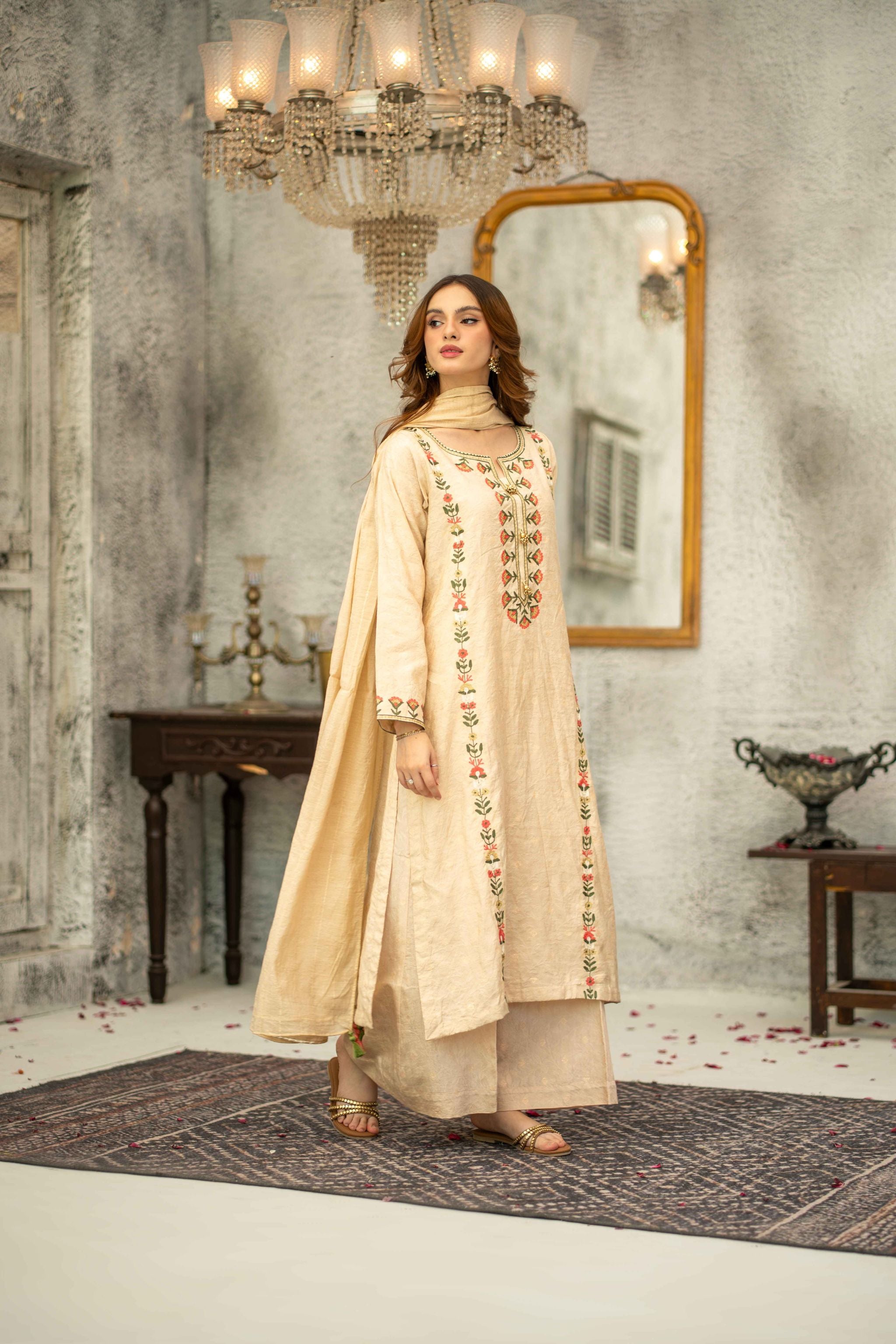 Embroidered Stitched 3pc.Ellessa - Mother and Daughter (Ready-To-wear)