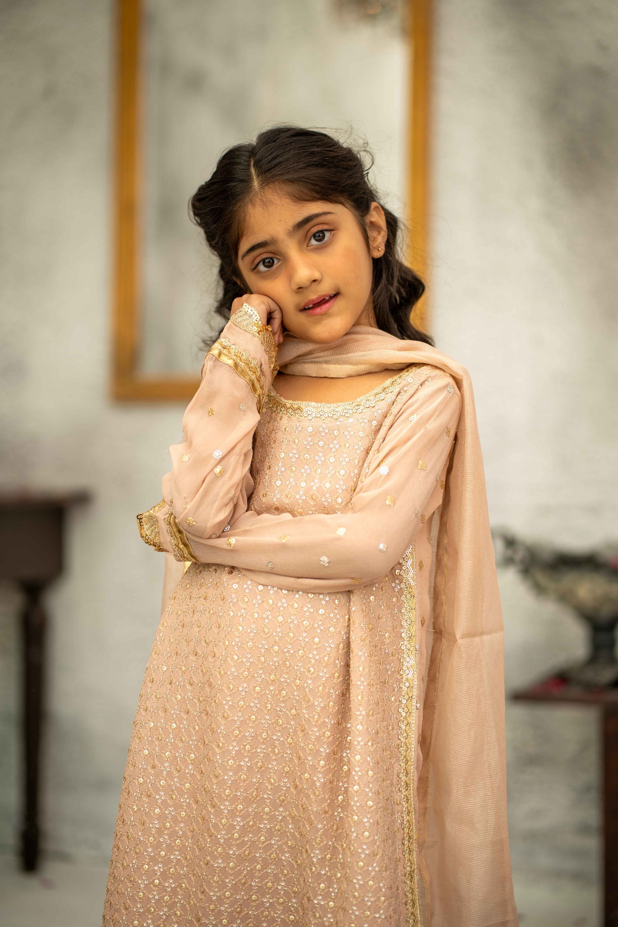 Chiffon Embroidered 3pc. Avira Kids (Ready-To-wear)
