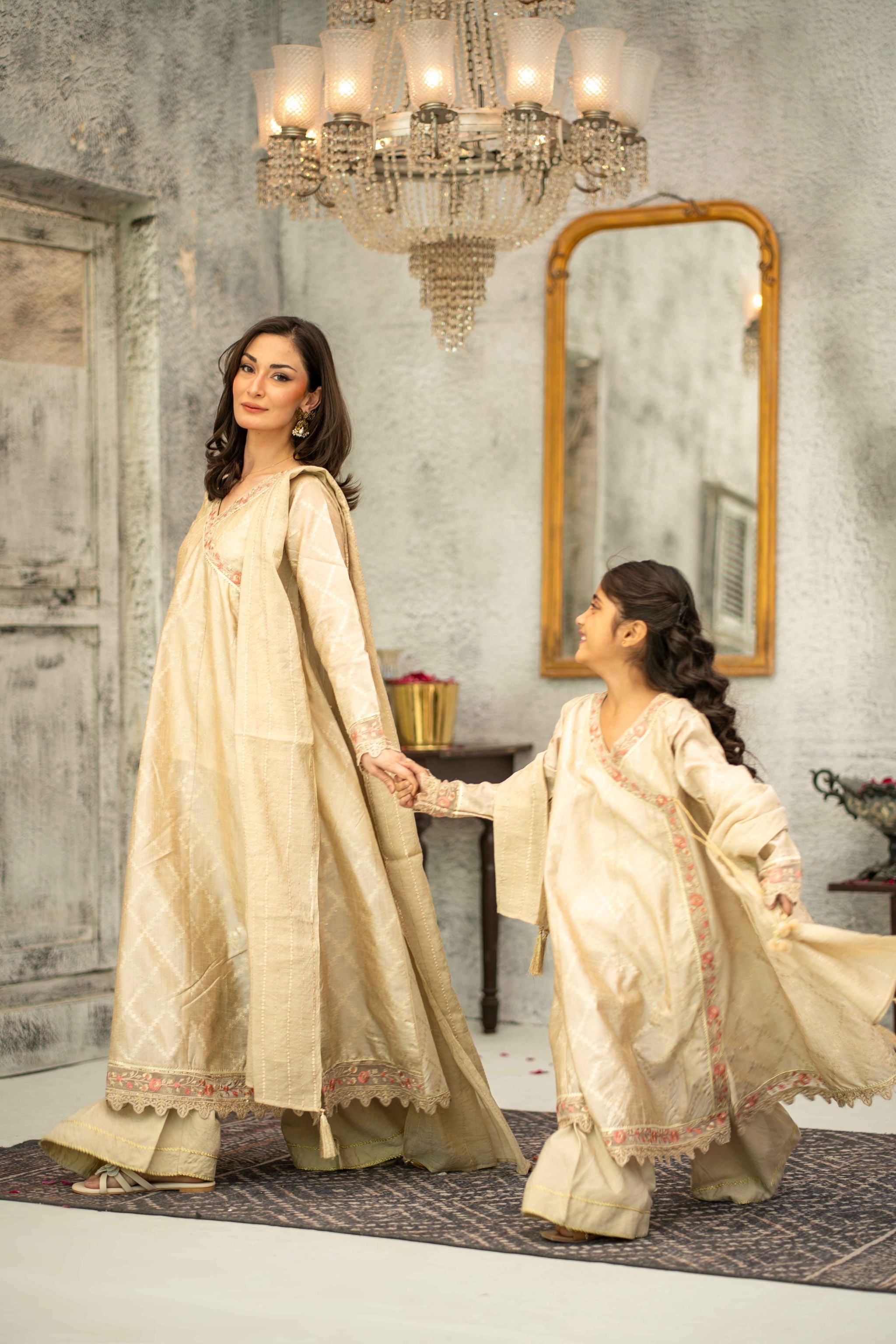 Stitched 3pc - Fiora - Mother and Daughter (Ready-To-wear)