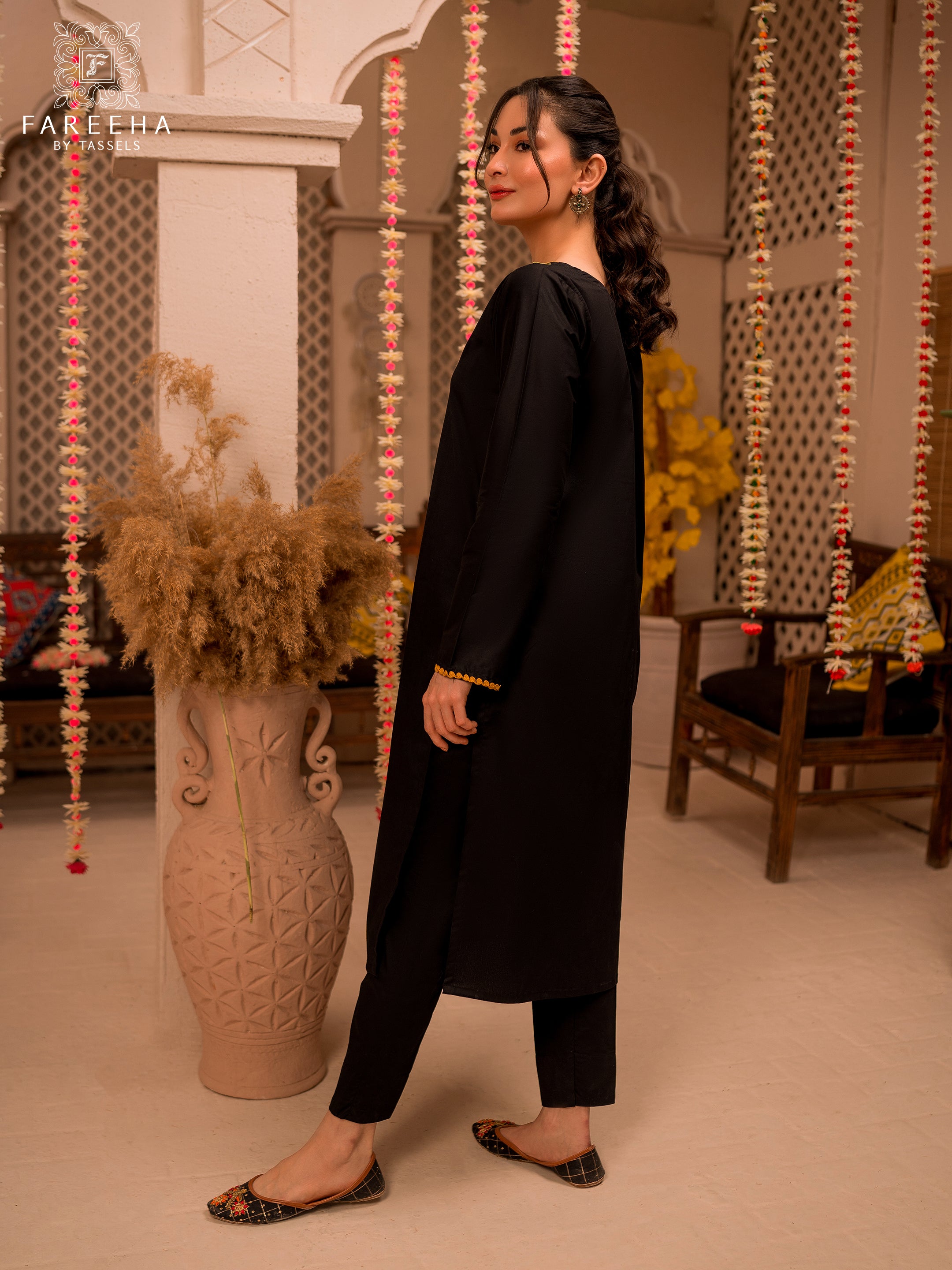Tassels Embroidered Stitched 2 Piece Suit Modina - Amber- Pret Wear