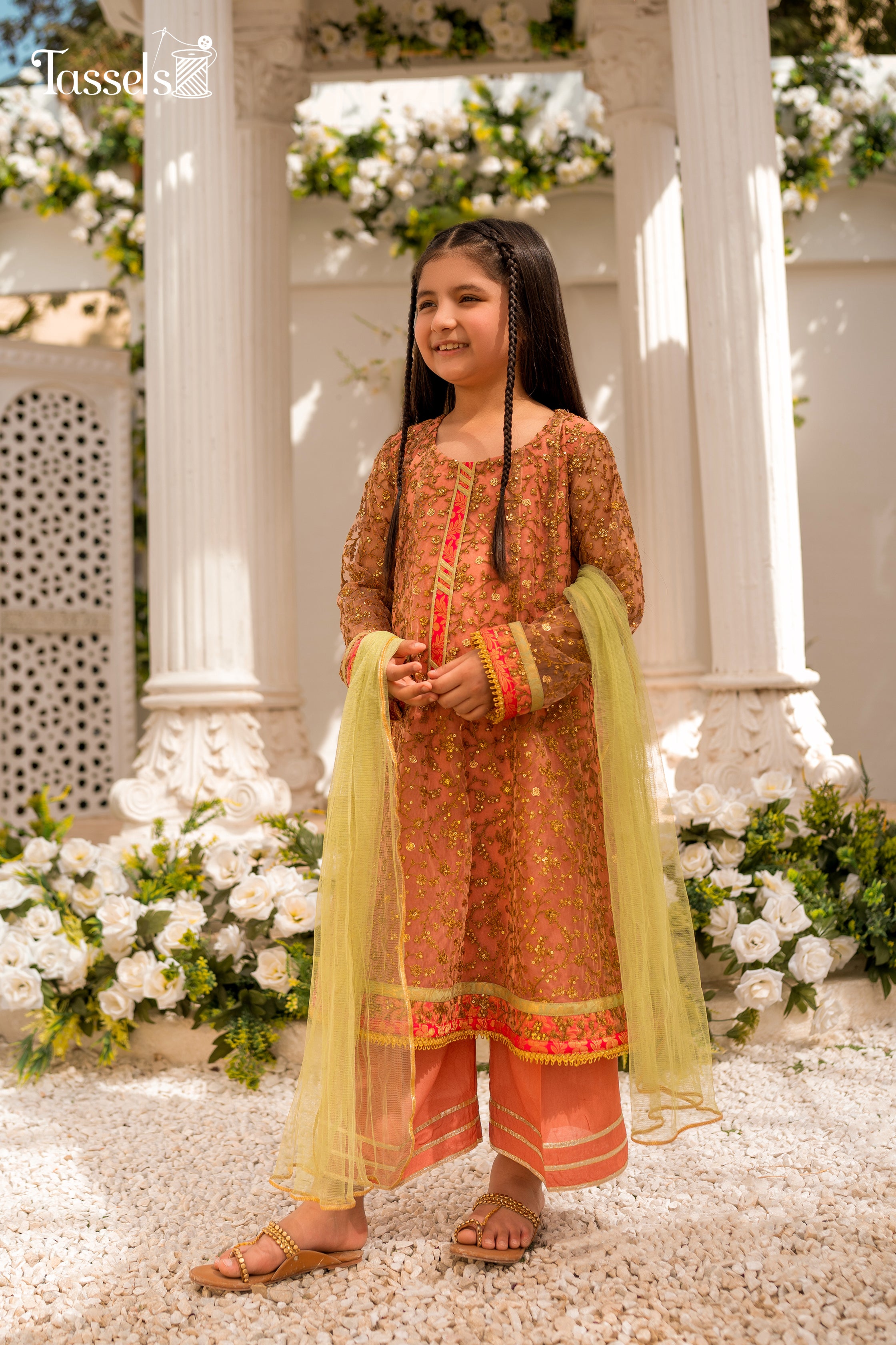 Nazneen by Tassels Embroidered 3 Piece Stitched Net Suit NT23U3-Urooj -Eid Collection