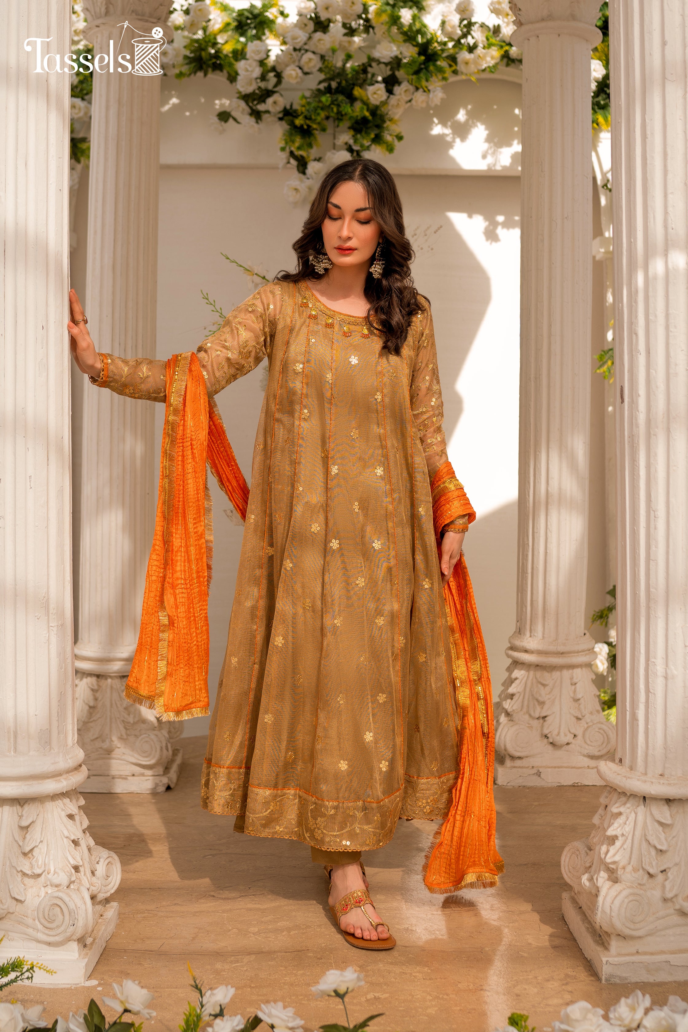 Nazneen by Tassels Embroidered 3 Piece Stitched Khaadi Net Suit NT23N1-Nazaha-Eid Collection