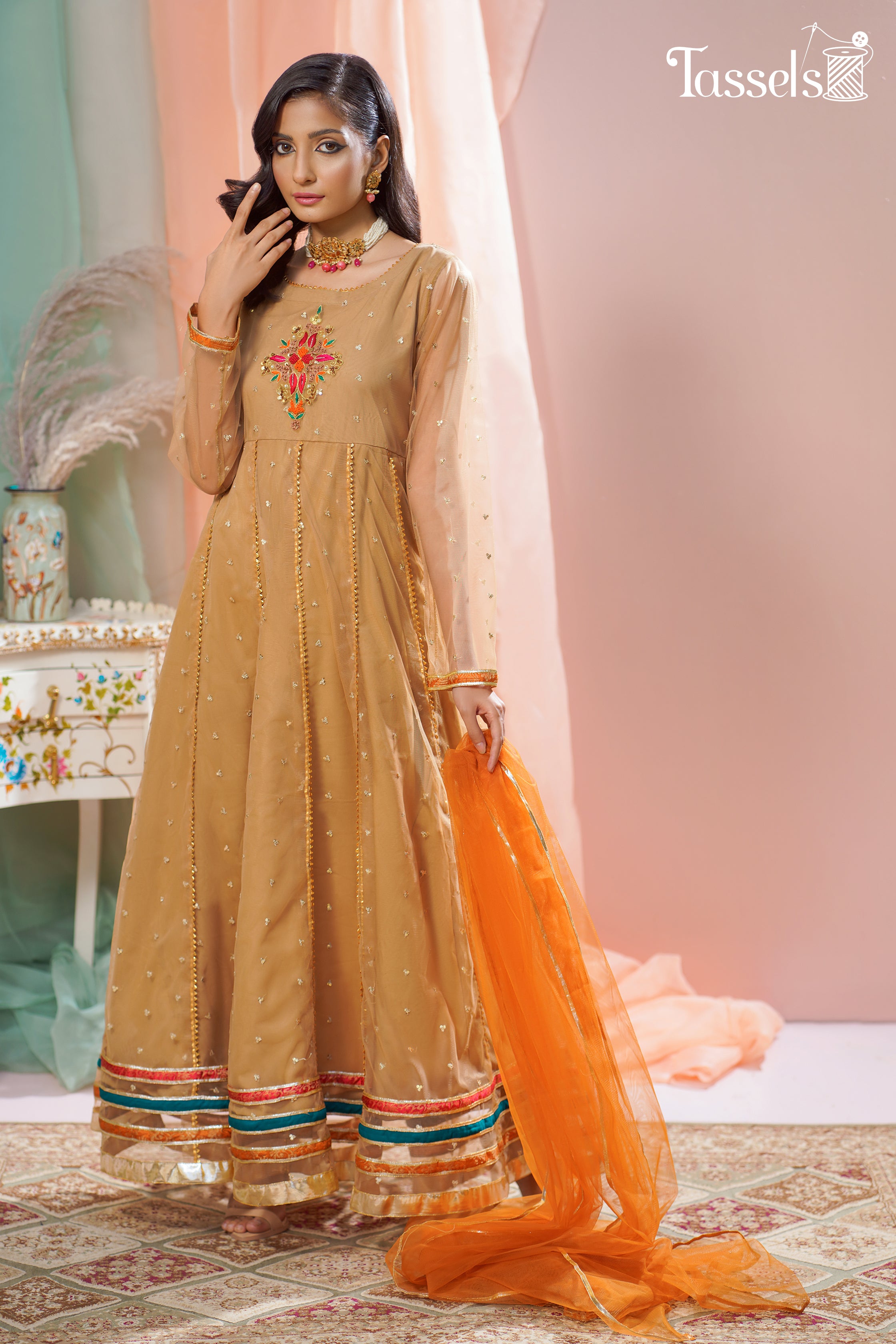 Marasim by Tassels Embroidered 3 Piece Stitched Suit MT22R1-Rangeen Pret Collection