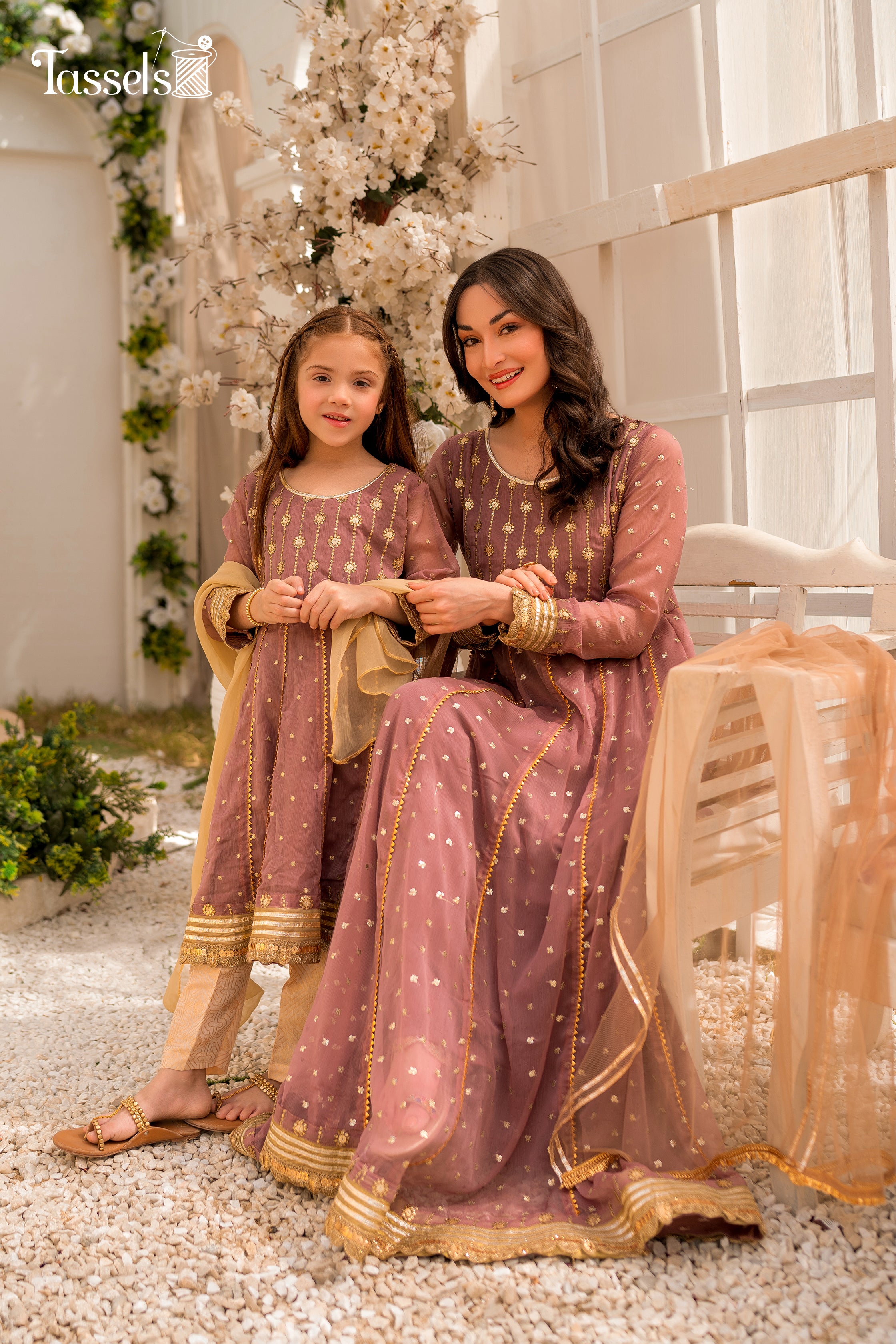 Nazneen by Tassels Embroidered 3 Piece Stitched Chiffon Suit NT23J2-Jamini-Eid Collection