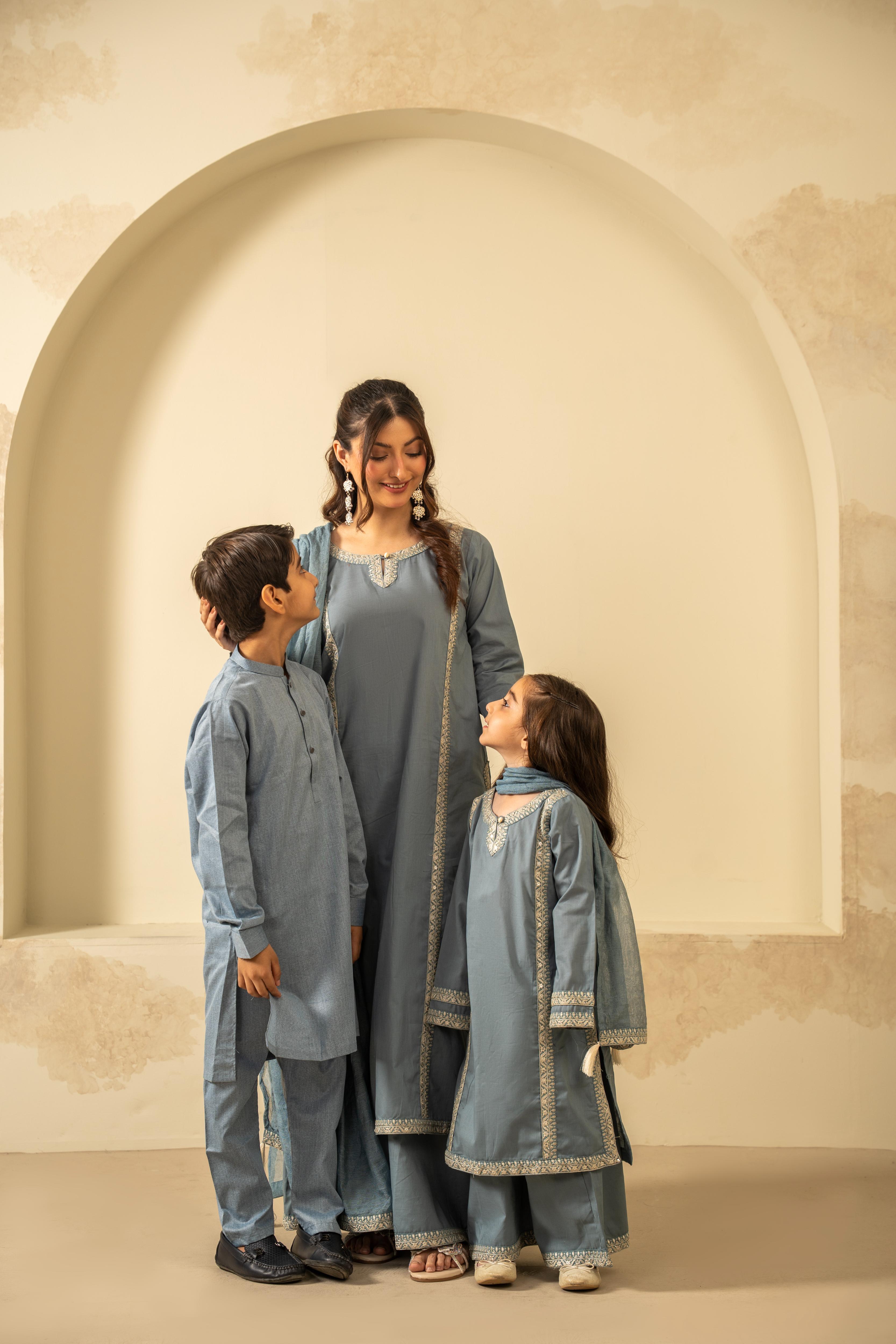 Embroidered 3pc. Liraya - Mother and Daughter (Ready-To-wear)