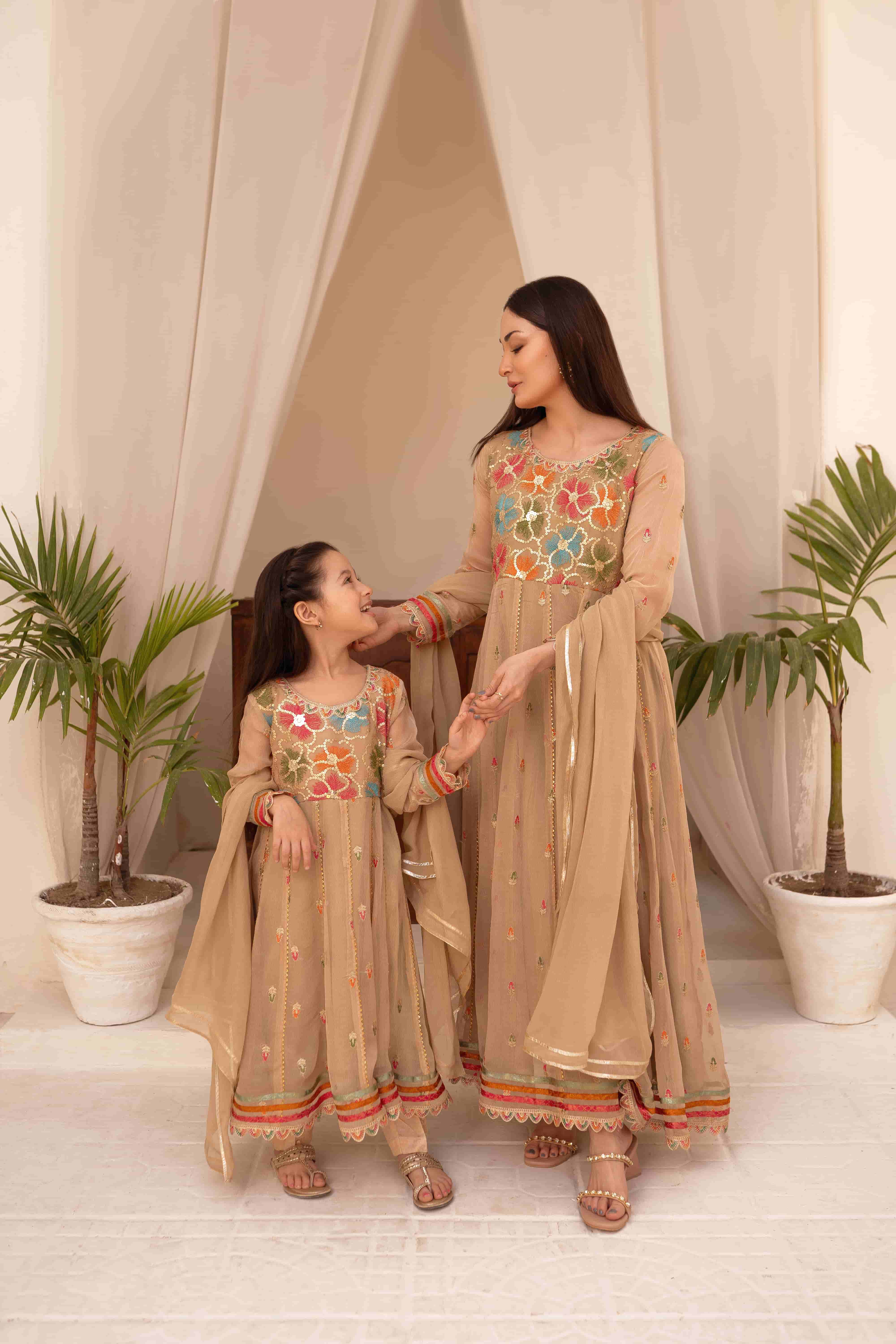 Mother Daughter Same Dress in Pakistan Mother Daughter Outfits TASSELS