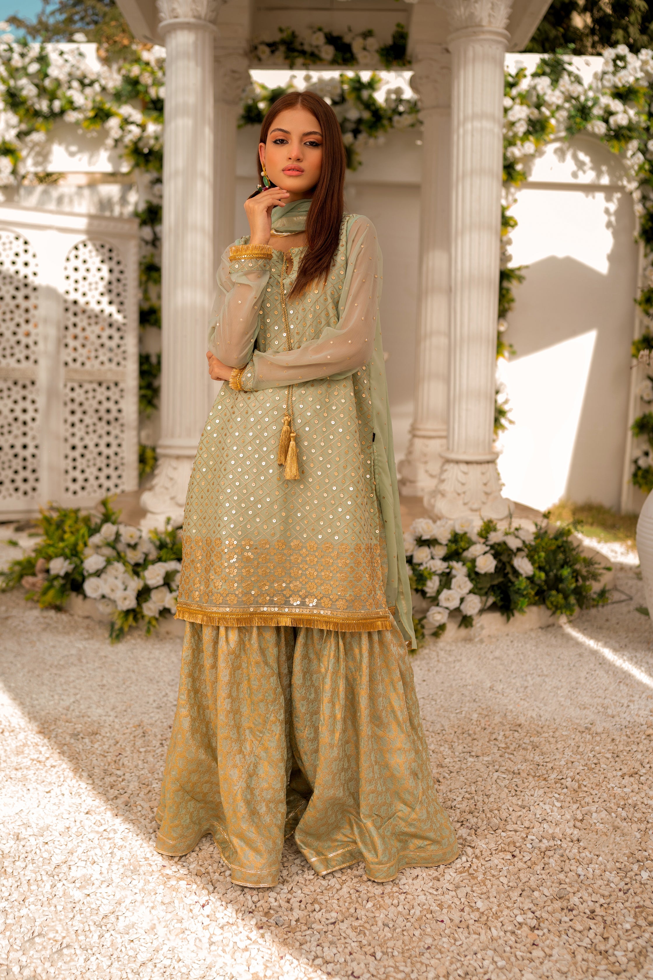 Nazneen by Tassels Embroidered 3 Piece Stitched Chiffon Suit NT23N2-Nashra-Eid Collection