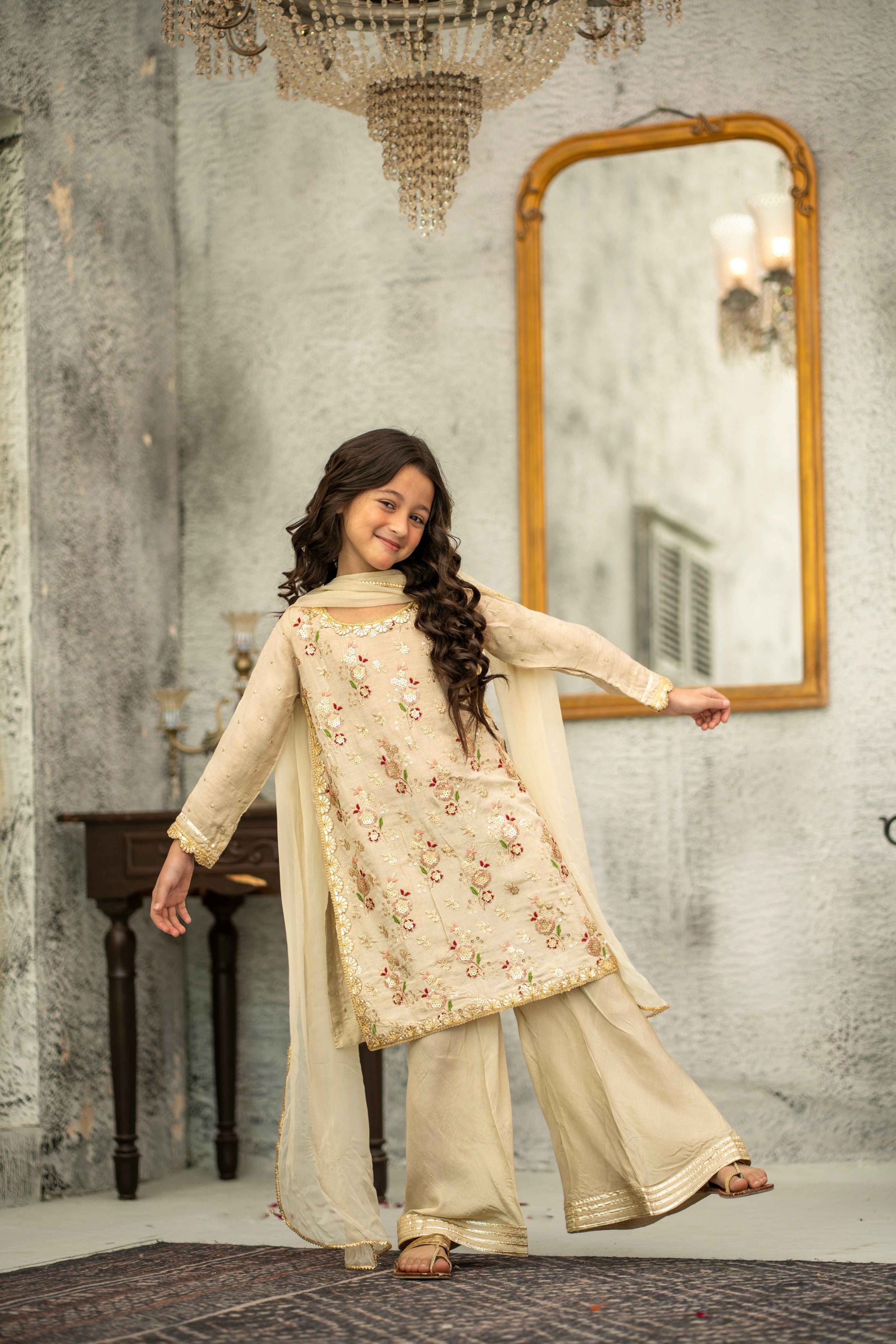 Stitched Embroidered 3pc. Selora Kids (Ready-To-wear)