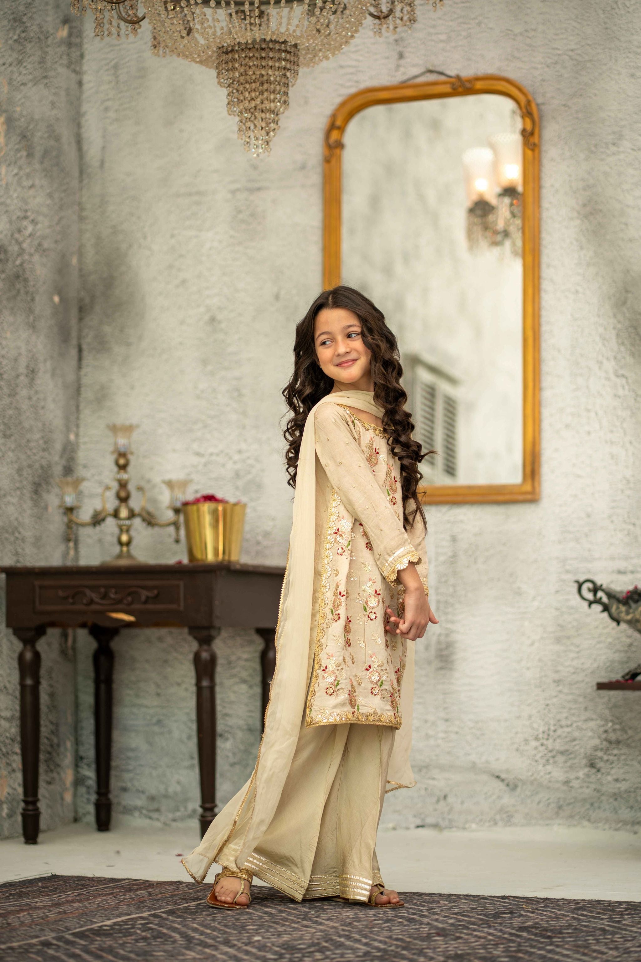 Stitched Embroidered 3pc. Selora Kids (Ready-To-wear)