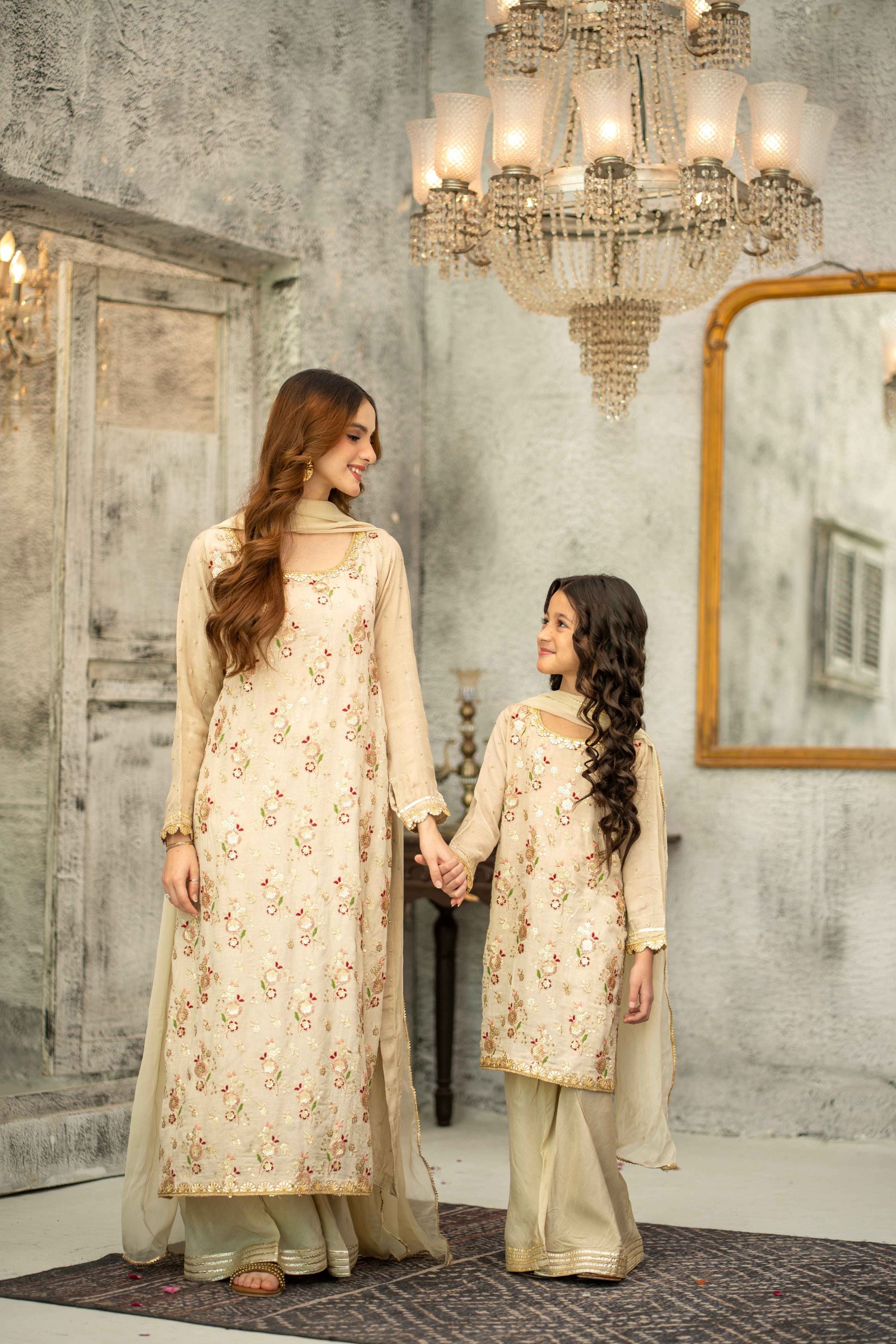 Stitched Embroidered 3pc. Selora - Mother and Daughter (Ready-To-wear)