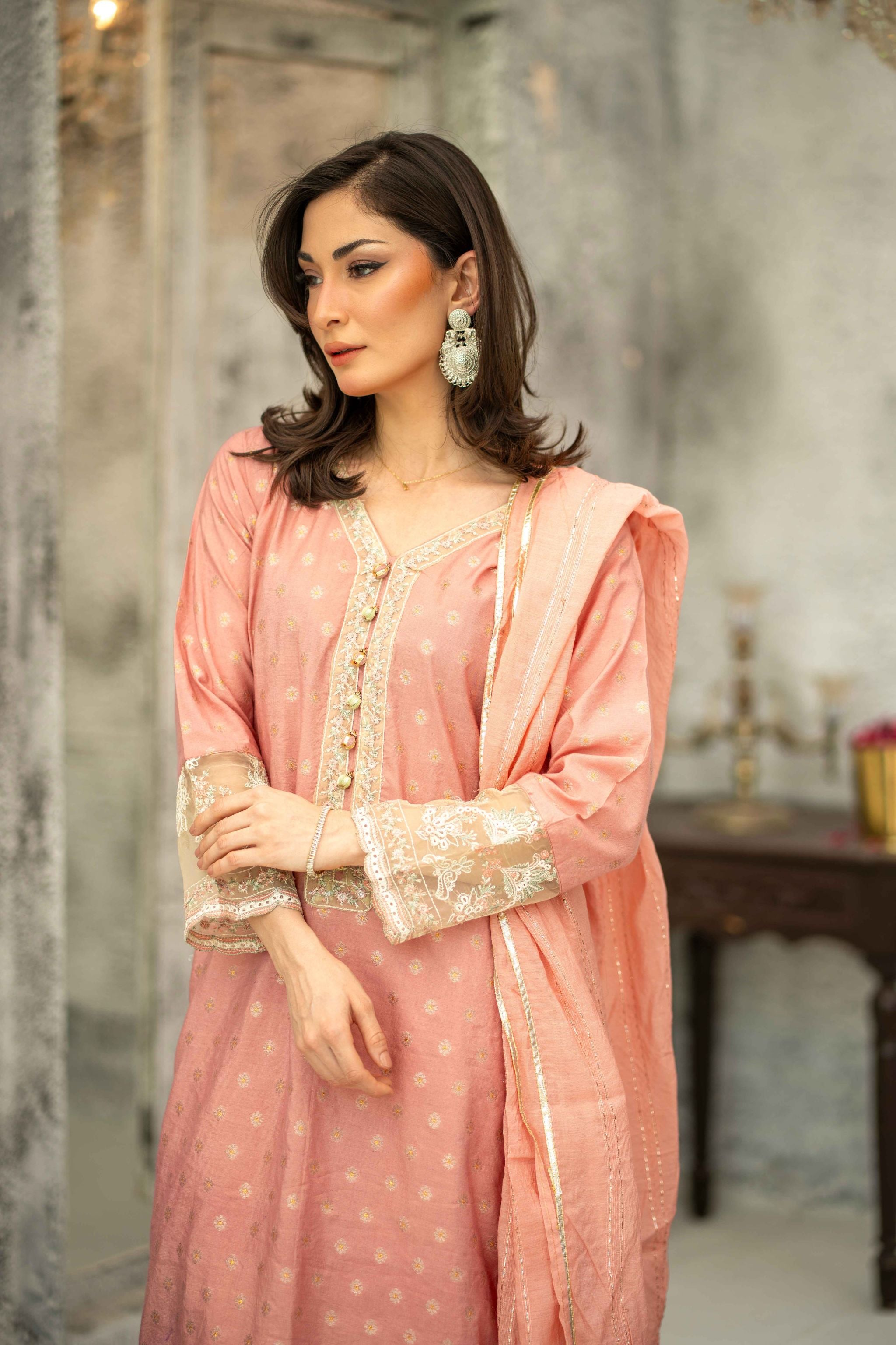 Stitched 3pc - Blush  (Ready-To-wear)