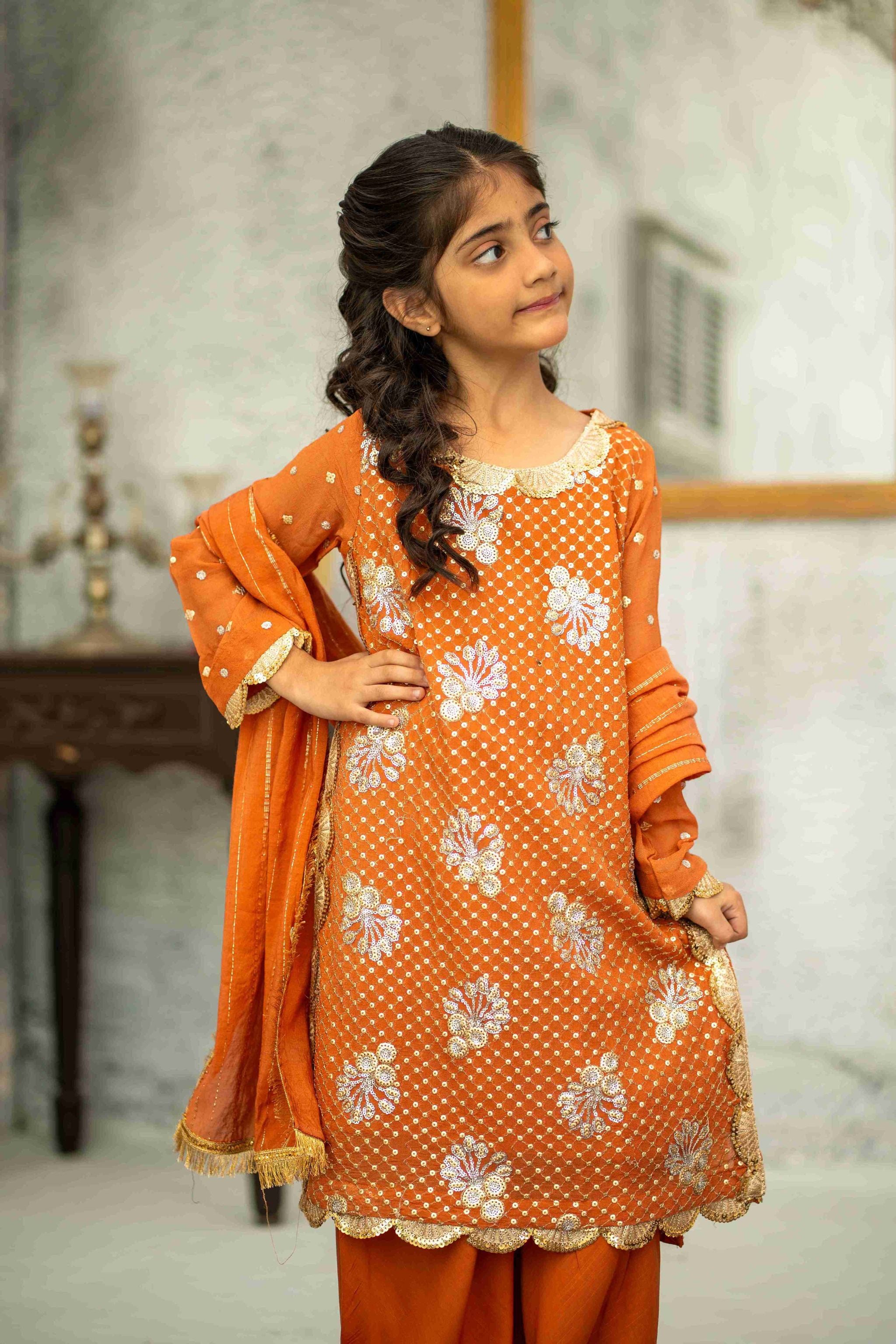 Chiffon stitched 3pc. Rusty Kids (Ready-To-wear)