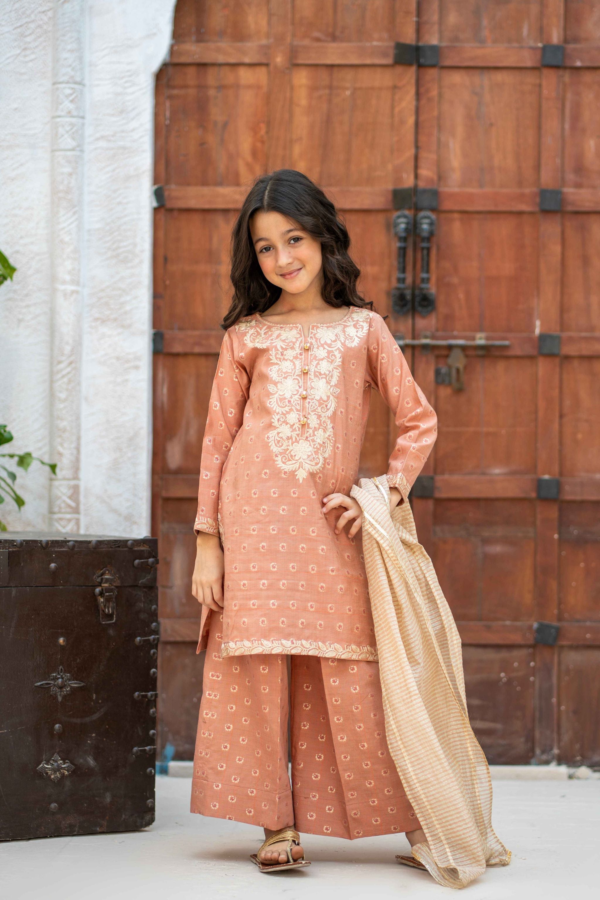 Embroidered 3pc. Petal Kids (Ready-To-wear)