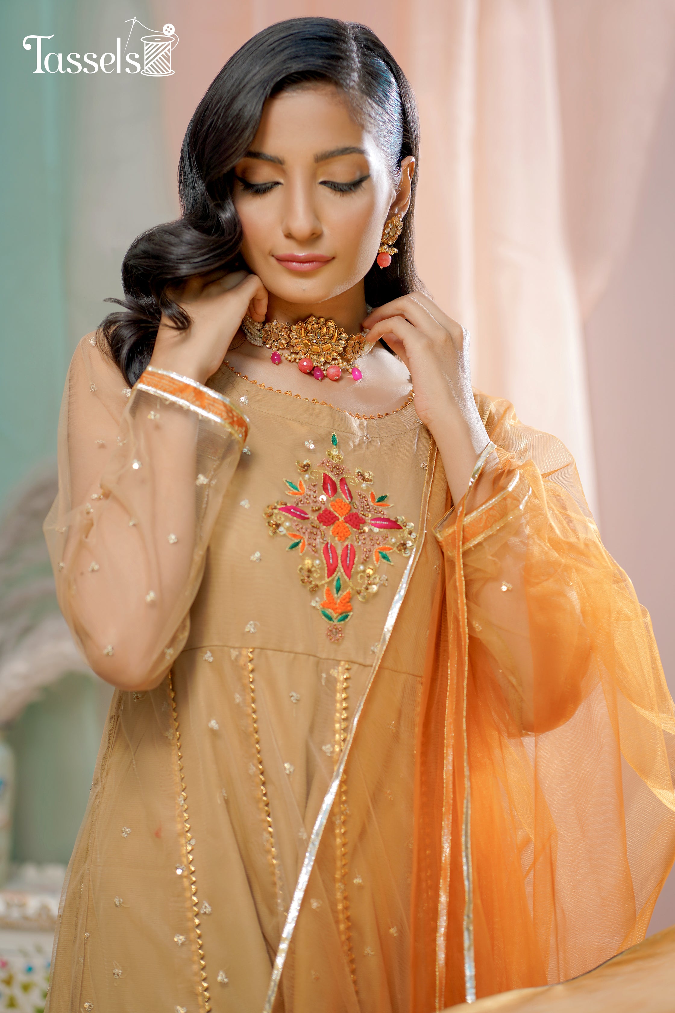 Marasim by Tassels Embroidered 3 Piece Stitched Suit MT22R1-Rangeen Pret Collection