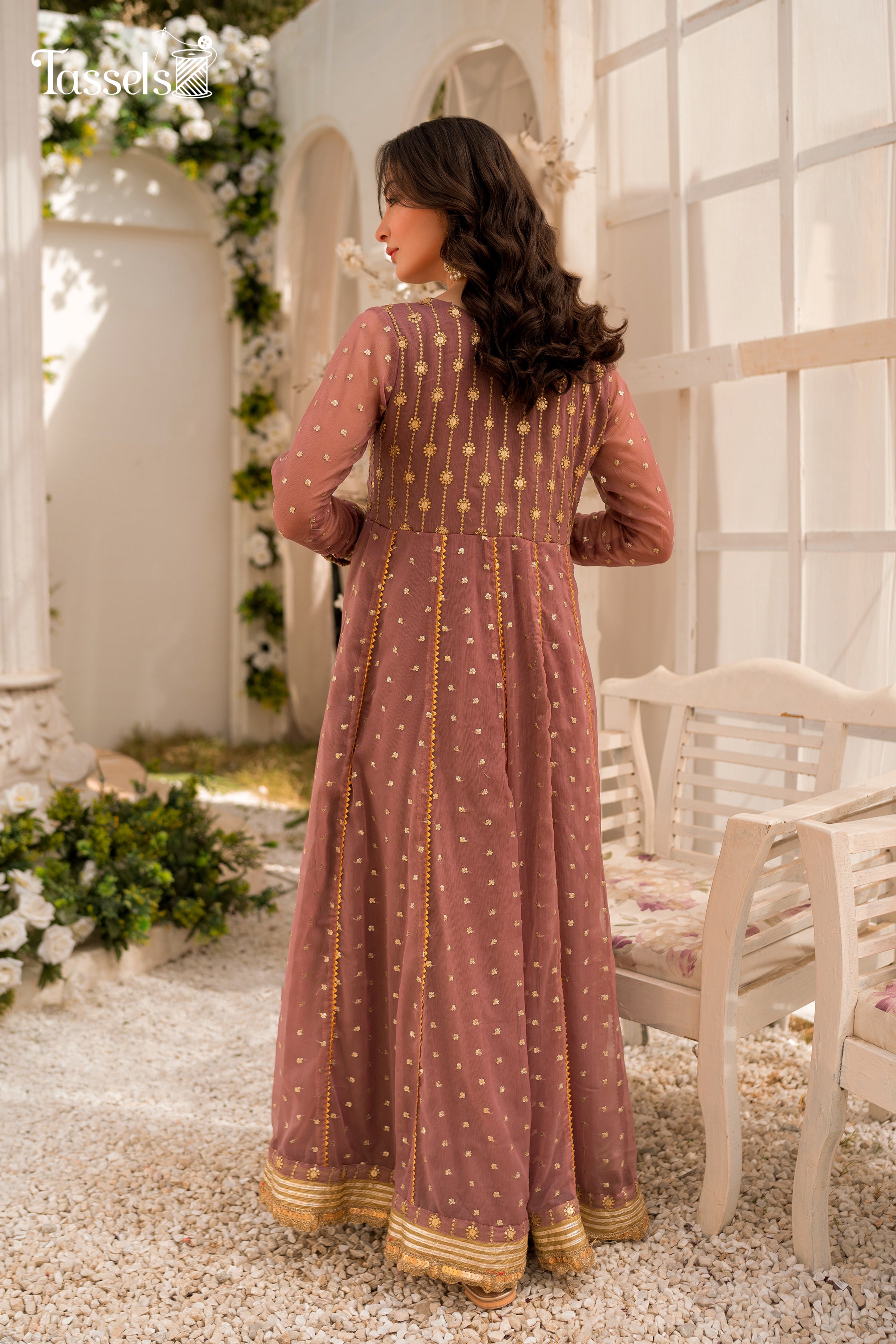 Buy Nazneen by Tassels Embroidered 3 Piece Stitched Chiffon Suit